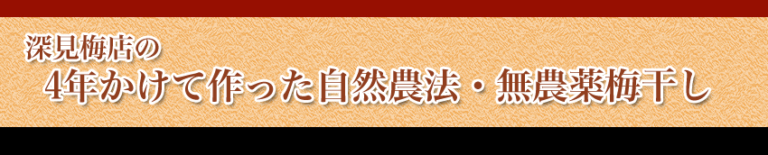 南高梅干し通販専門店の4年かけて作った自然農法・無農薬梅干し/無添加梅干し