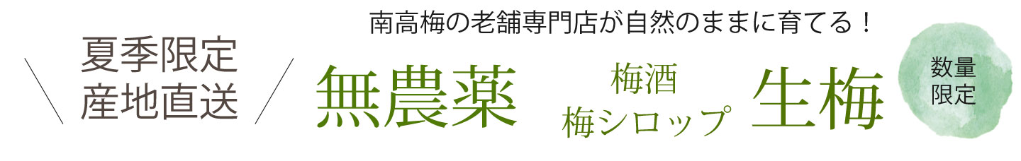 夏季限定の無農薬、無肥料栽培の生梅